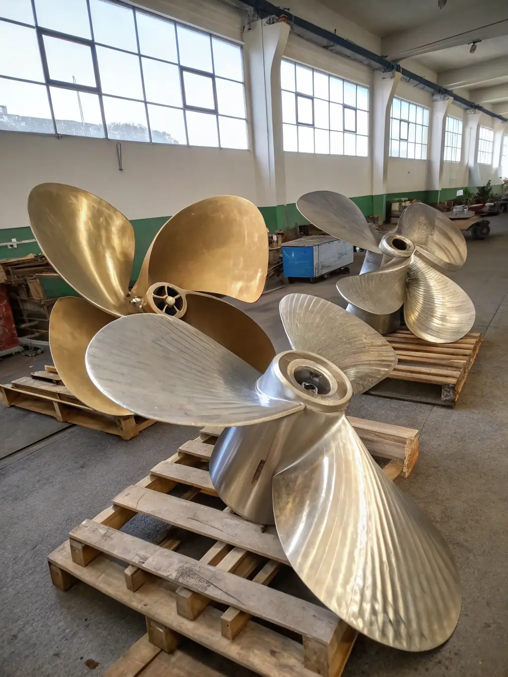 A well-organized warehouse filled with various ship parts, including valves, pipes, and electrical components, showcasing the breadth of VORTEX CORPORATION LIMITED's equipment supply capabilities.